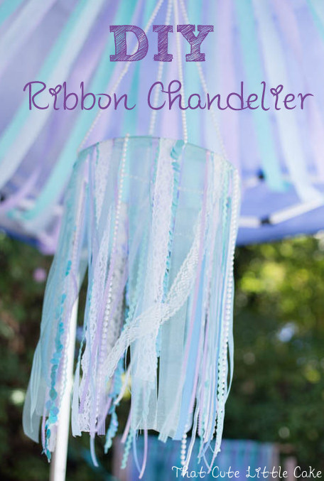 That Cute Little Cake Mermaid Party Ribbon Chandelier Tutorial